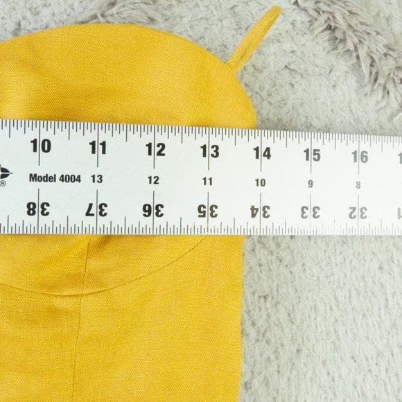 Reformation Midi Dress Womens 6 Mustard Yellow 100% Linen - Picture 5 of 11